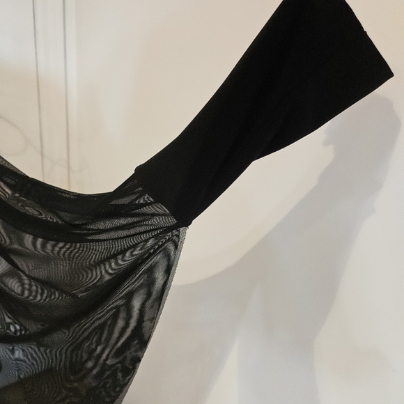 NWOT Sheer Mesh Top with Cowl Neck - Picture 2 of 5